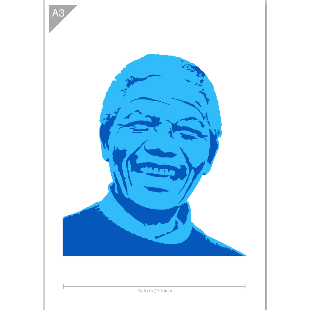 QBIX Stencil 2 Layer - Plastic - Idols - Nelson Mandela image 1