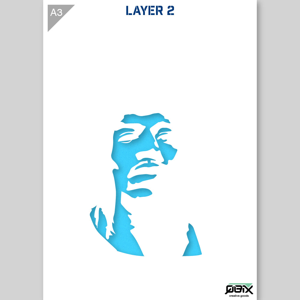 QBIX Stencil 2 Layer - Plastic - Idols - Jimi Hendrix image 1
