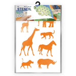 QBIX Stencil 1 Layer - Plastic - Animals - African Silhouettes image 0