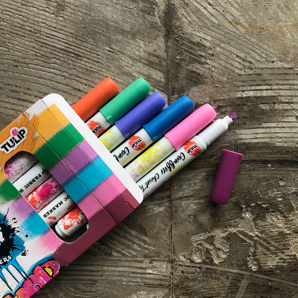 Tulip Graffiti Fabric Markers - Bright - 6pc (Chisel Tip) image 1