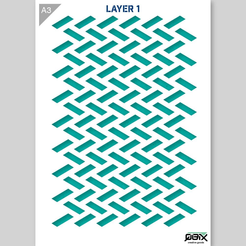 QBIX Stencil 3 Layer - Plastic - Pattern 3D - Brick image 4
