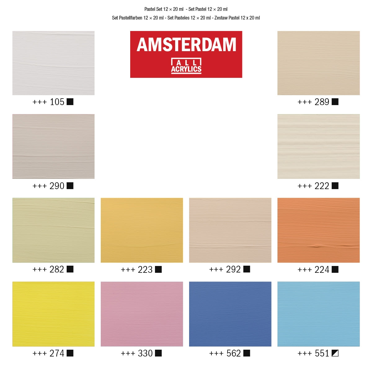 Amsterdam Acrylic Set - 12x 20ml - Pastel image 1