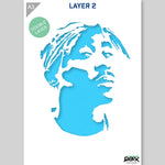 QBIX Stencil 2 Layer - Plastic - Idols - Tupac image 2