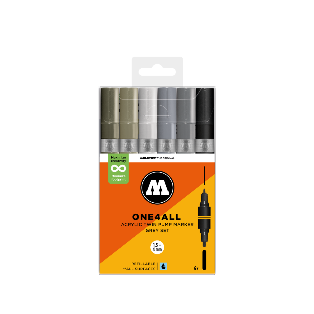 MOLOTOW ONE4ALL Marker Set Twin - Grey image 0