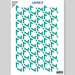 QBIX Stencil 3 Layer - Plastic - Pattern 3D - Triangle image 3