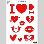 QBIX Stencil 1 Layer - Plastic - Symbols - Love/Valentine image 1
