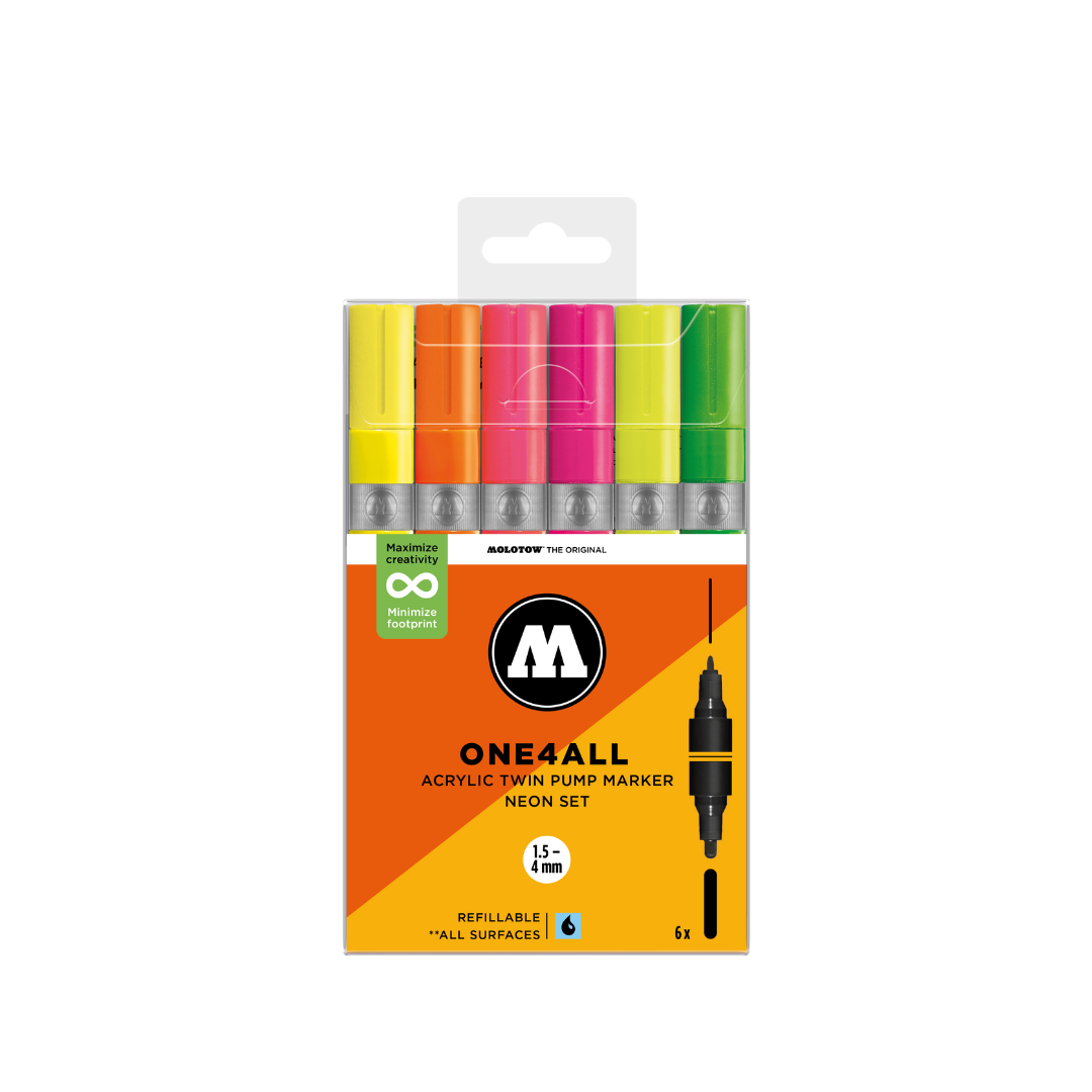 MOLOTOW ONE4ALL Marker Set Twin - Neon image 0