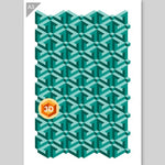 QBIX Stencil 3 Layer - Plastic - Pattern 3D - Triangle image 4