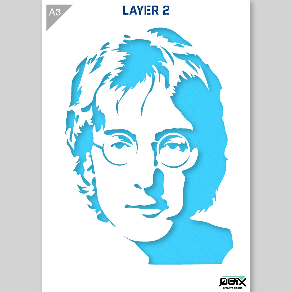 QBIX Stencil 2 Layer - Plastic - Idols - John Lennon image 2