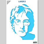 QBIX Stencil 2 Layer - Plastic - Idols - John Lennon image 2