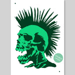 QBIX Stencil 2 Layer - Plastic - Skull - Mohawk image 0