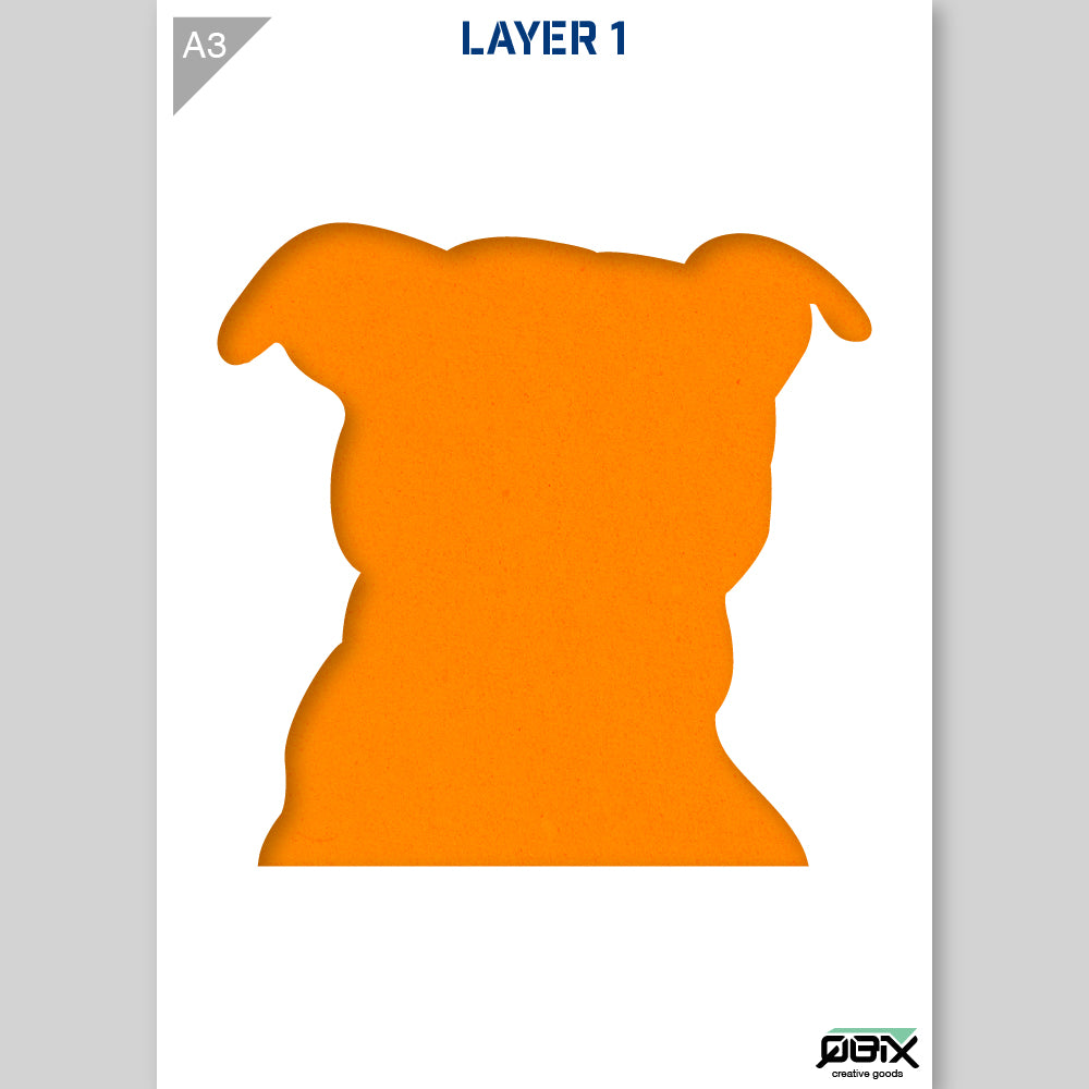 QBIX Stencil 2 Layer - Plastic - Animals - Dog Head image 2