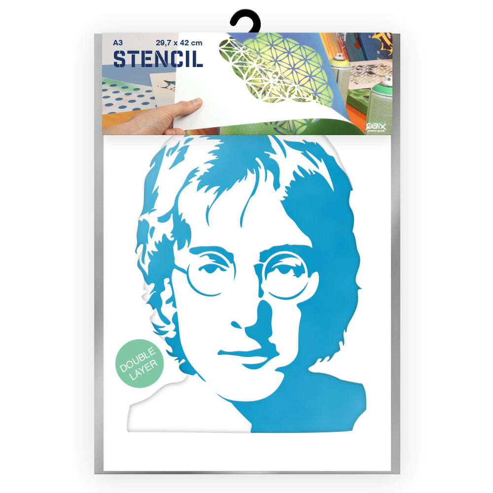 QBIX Stencil 2 Layer - Plastic - Idols - John Lennon image 0