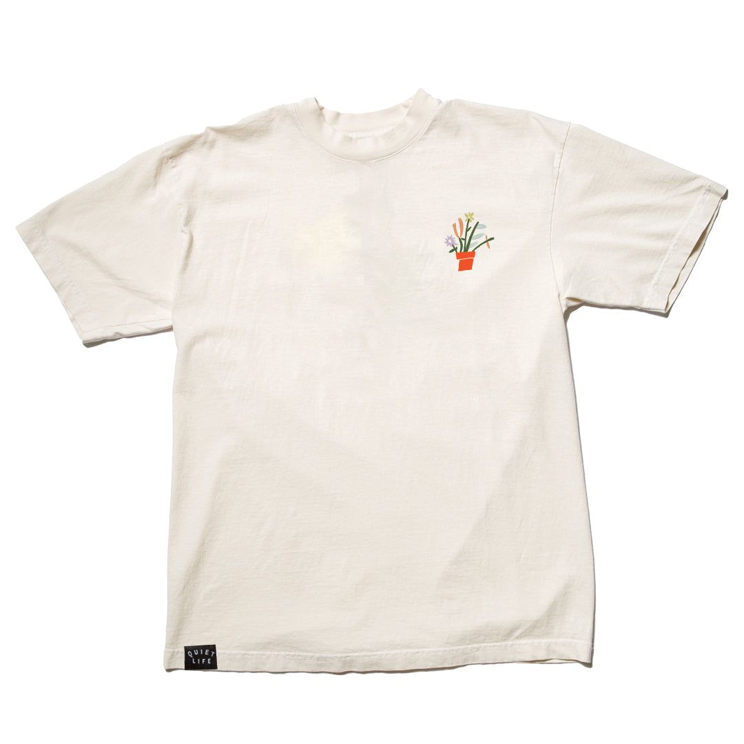 Plants Embroidered Tee - Cream image 0