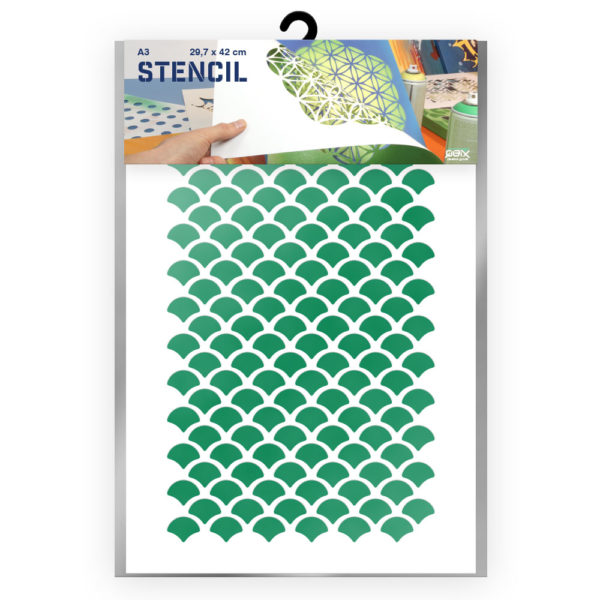 QBIX Stencil 1 Layer - Plastic - Pattern - Scales image 0