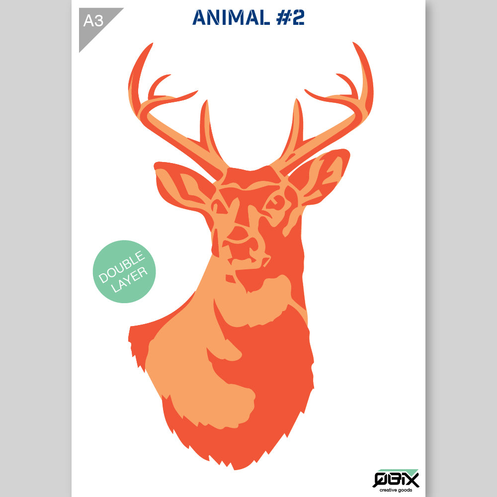 QBIX Stencil 2 Layer - Plastic - Animals - Deer Head image 2