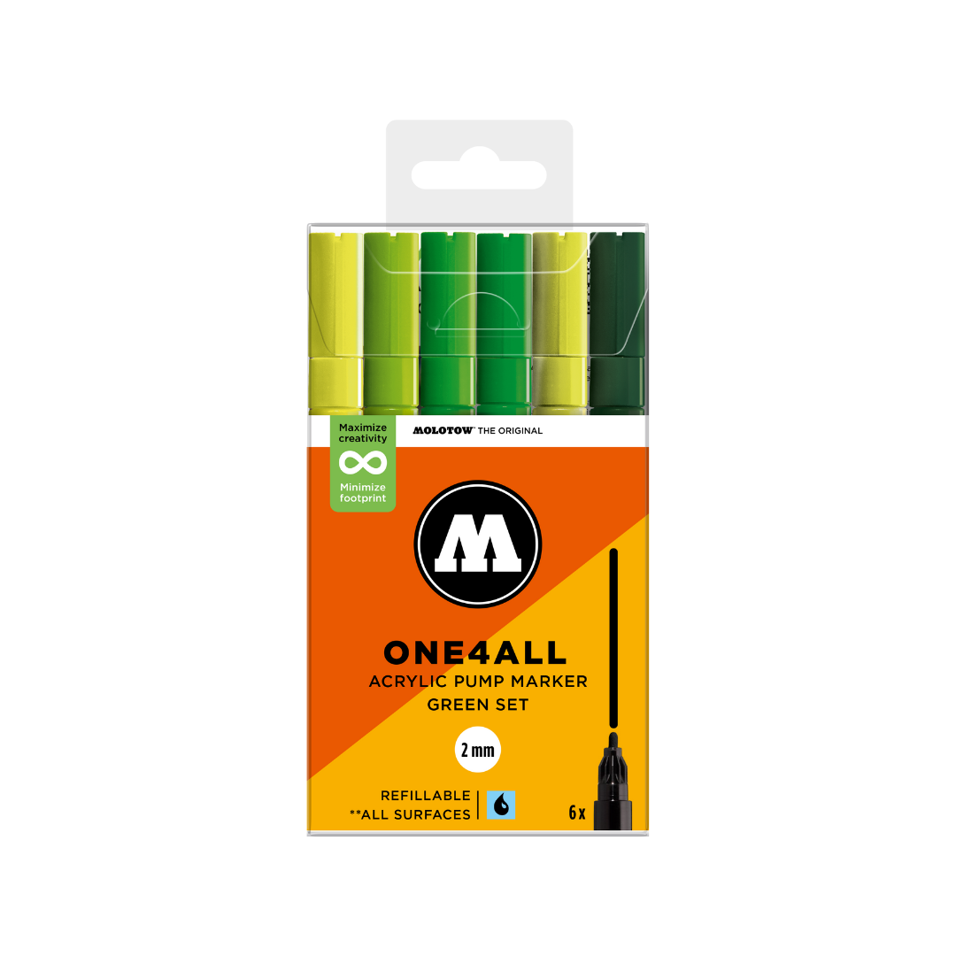 MOLOTOW ONE4ALL Marker Set 127HS - Green image 0