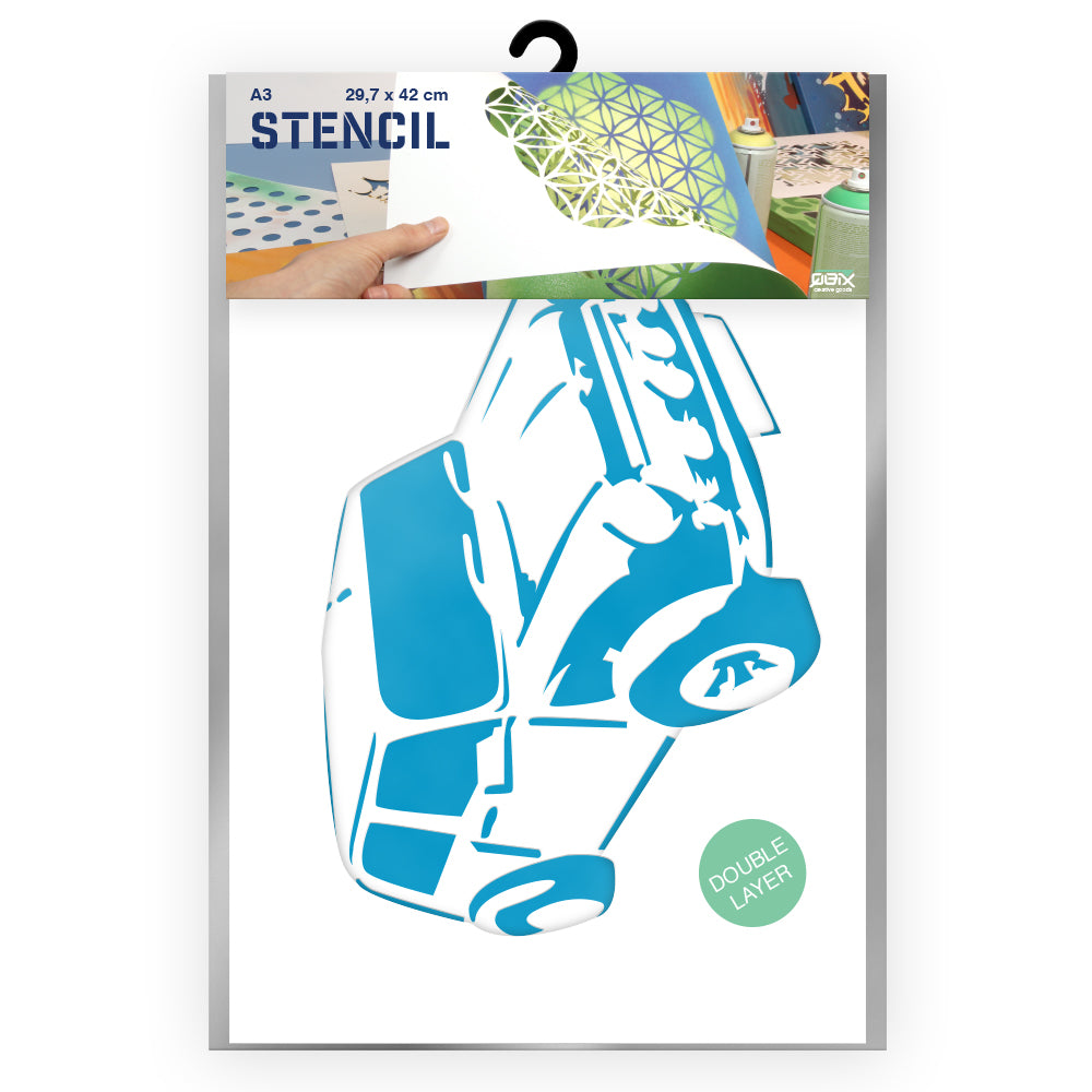 QBIX Stencil 2 Layer - Plastic - Vehicles - Mini Cooper image 0