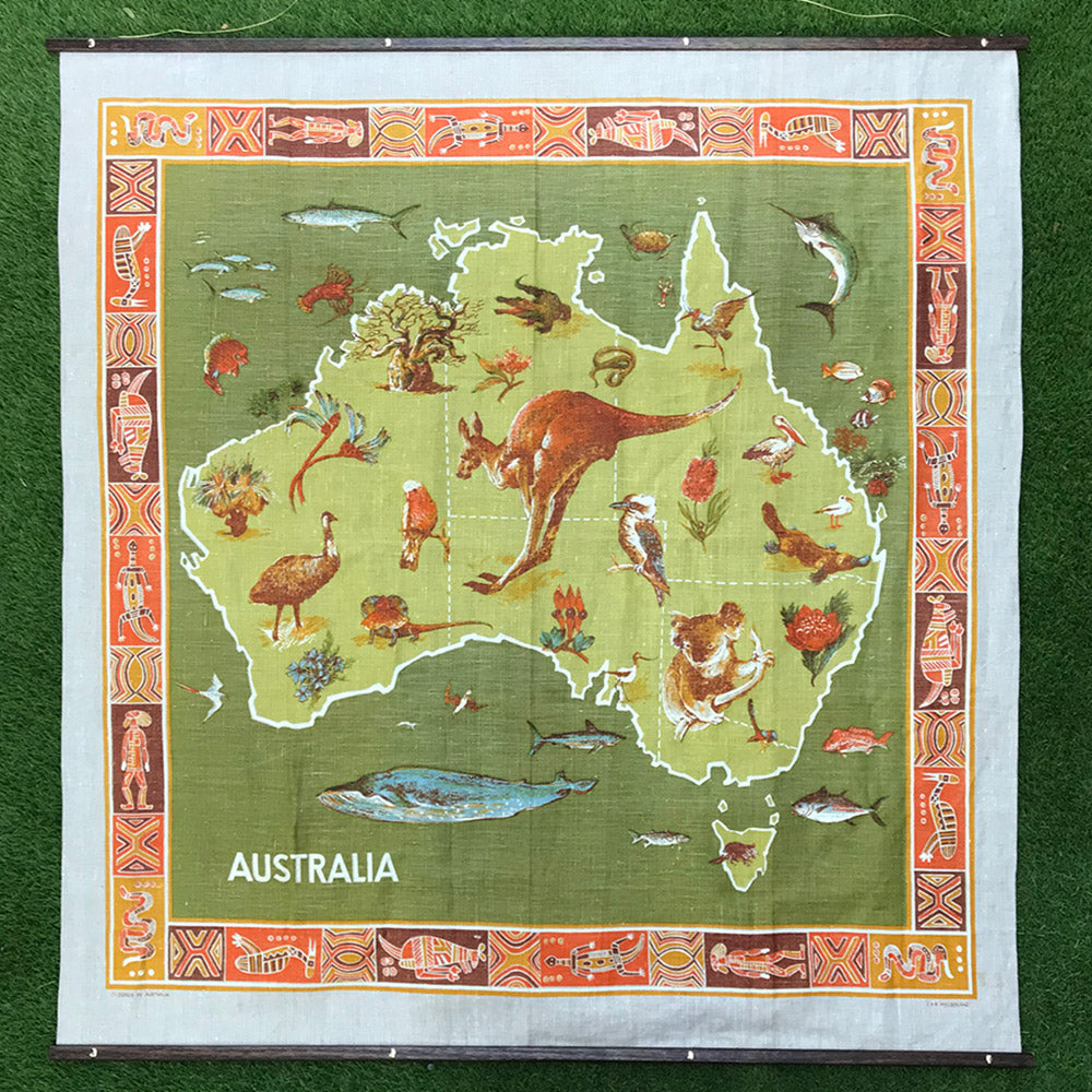 Westraliana Wall Hanging Large - Australia 2 (Green Hues) image 0