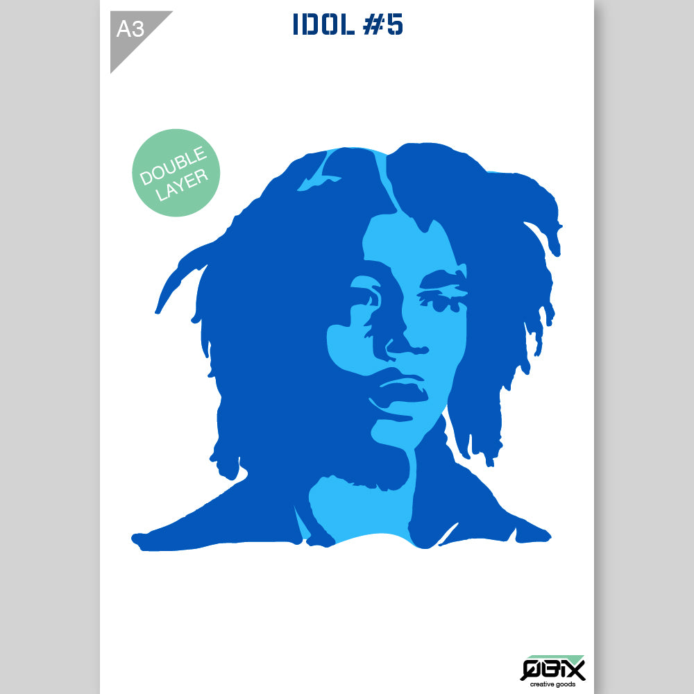 QBIX Stencil 2 Layer - Plastic - Idols - Bob Marley image 4