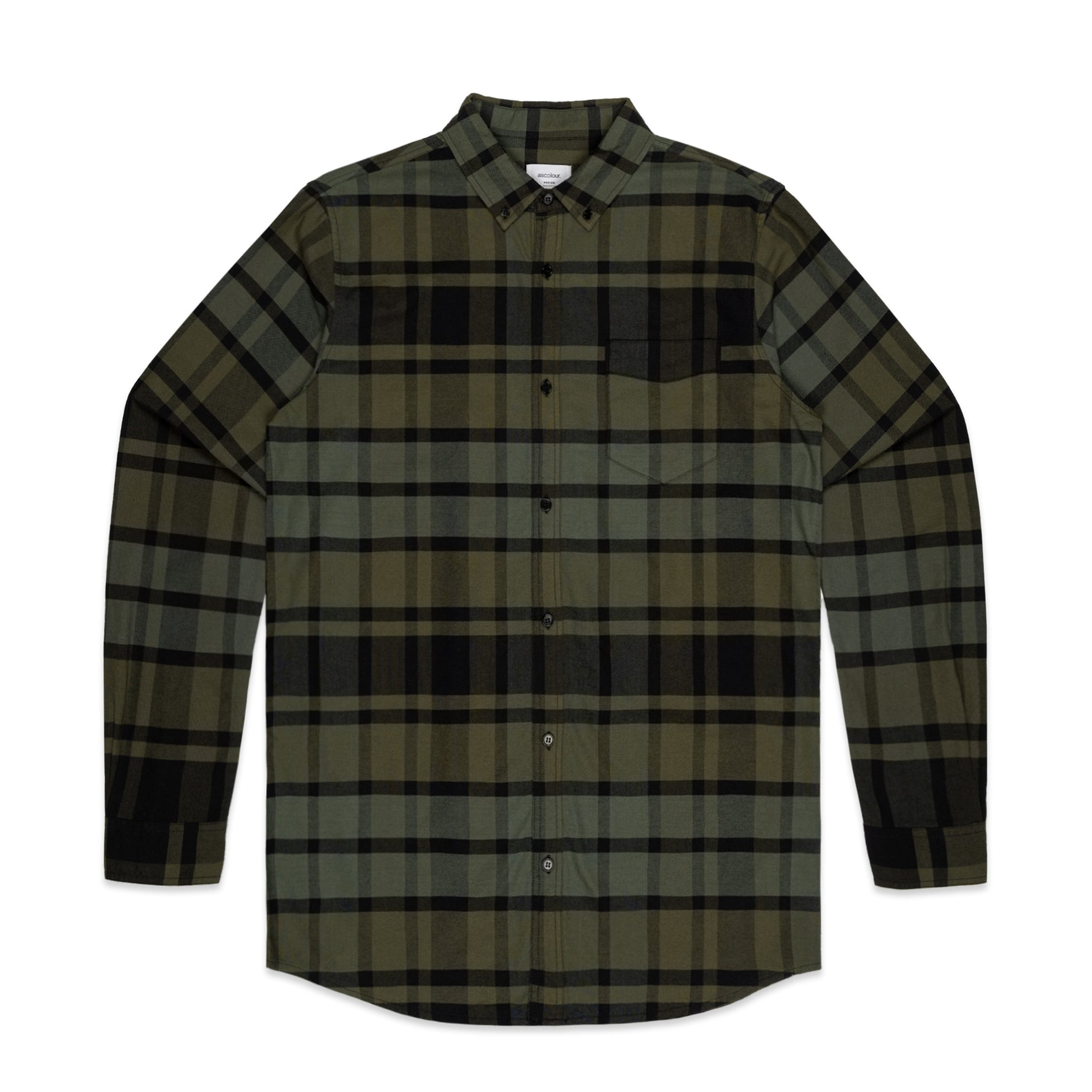 4501P Plaid Oxford Shirt - Black/Army/Cypress - Mens S image