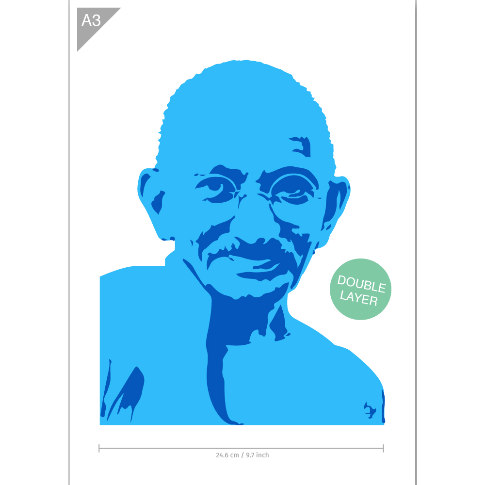 QBIX Stencil 2 Layer - Plastic - Idols - Gandhi image 3