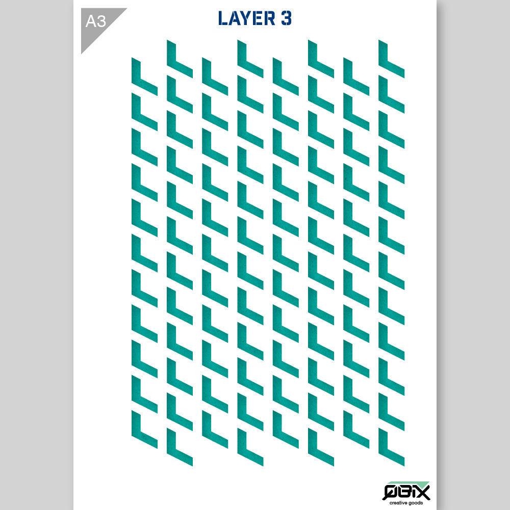 QBIX Stencil 3 Layer - Plastic - Pattern 3D - Fishnet image 3