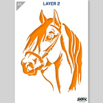 QBIX Stencil 2 Layer - Plastic - Animals - Horse Head image 2