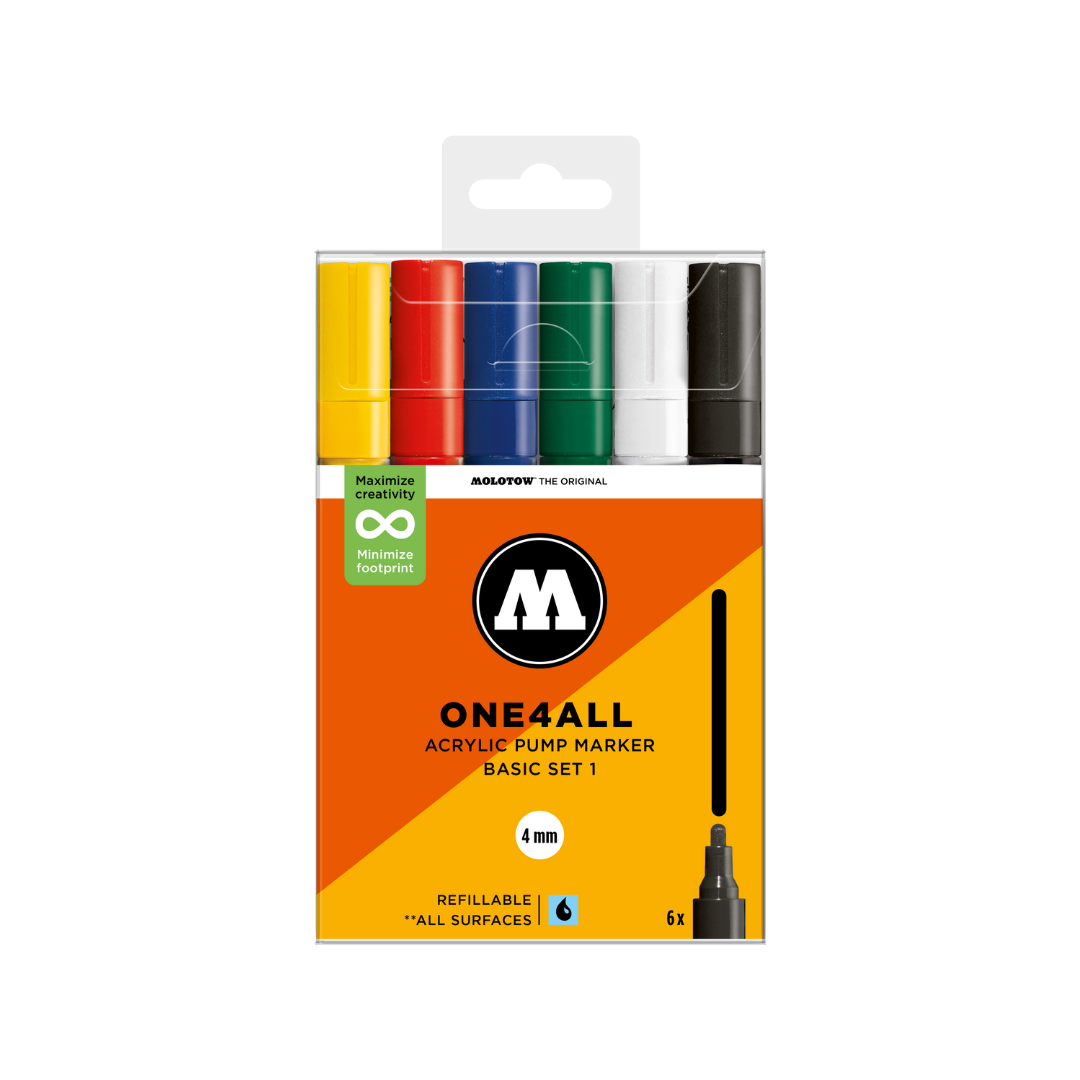 MOLOTOW ONE4ALL Marker Set 227HS - Basic - 6pc image 0