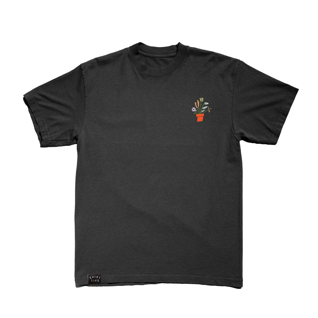 Plants Embroidered Tee - Black image 0