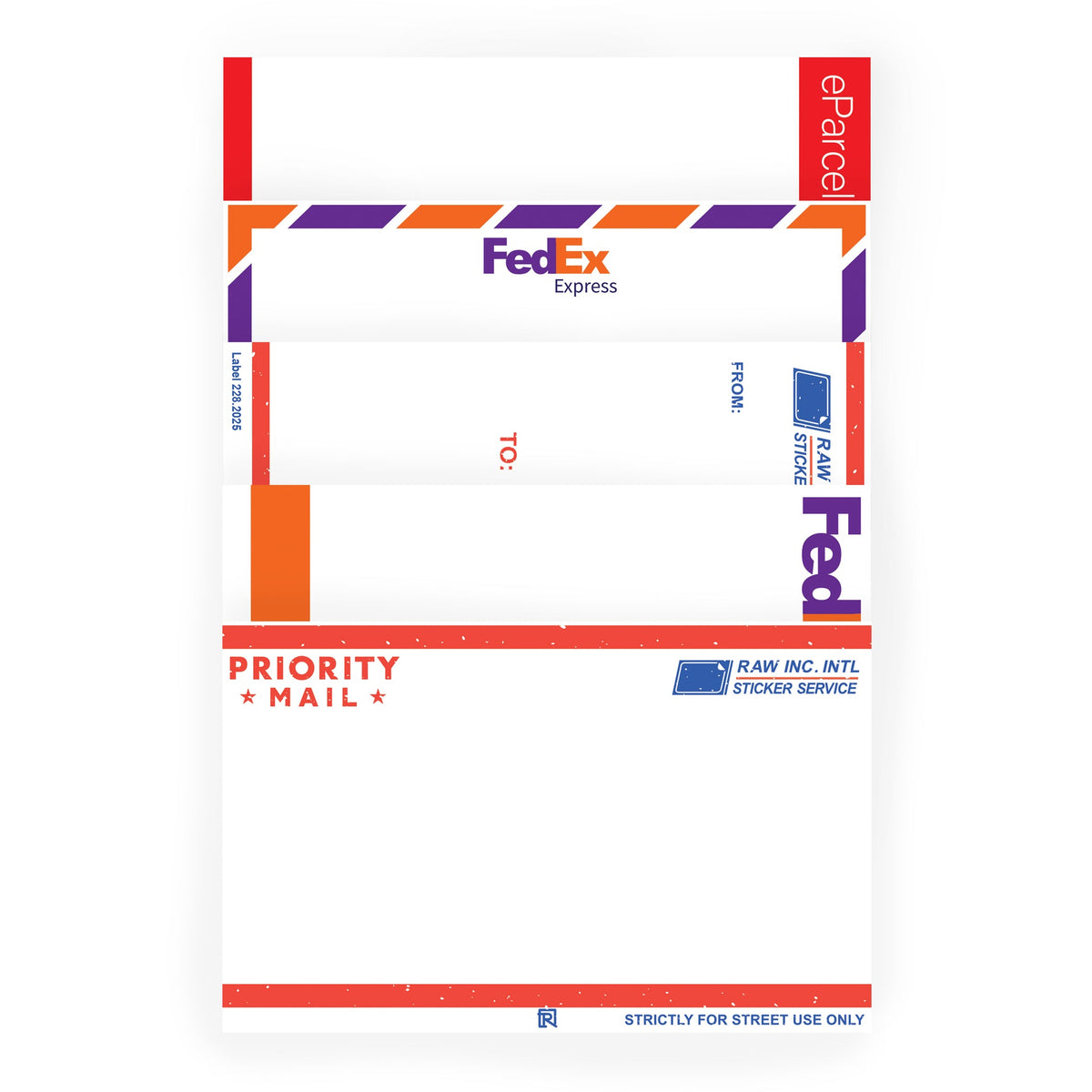 Raw Inc Eggshell Stickers - Postal Mix image 0