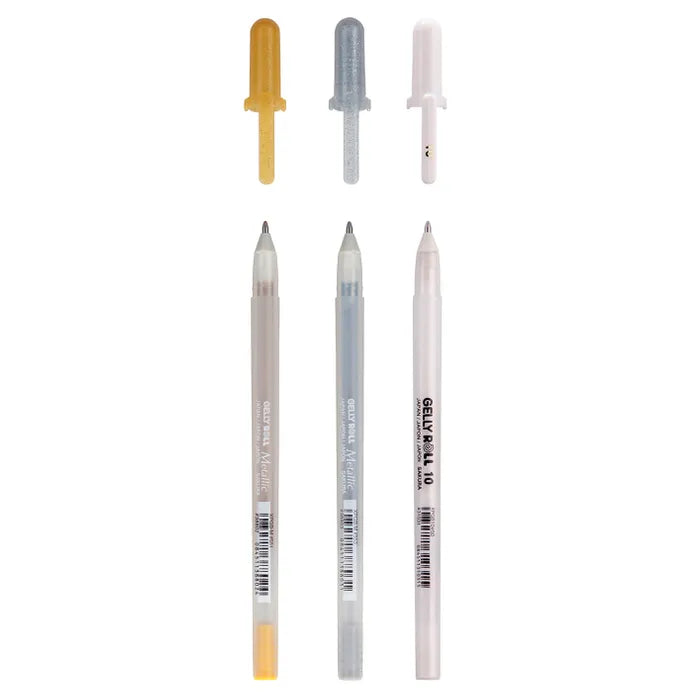 Gelly Roll Metallic & White - Pack of 3