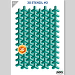 QBIX Stencil 3 Layer - Plastic - Pattern 3D - Fishnet image 2