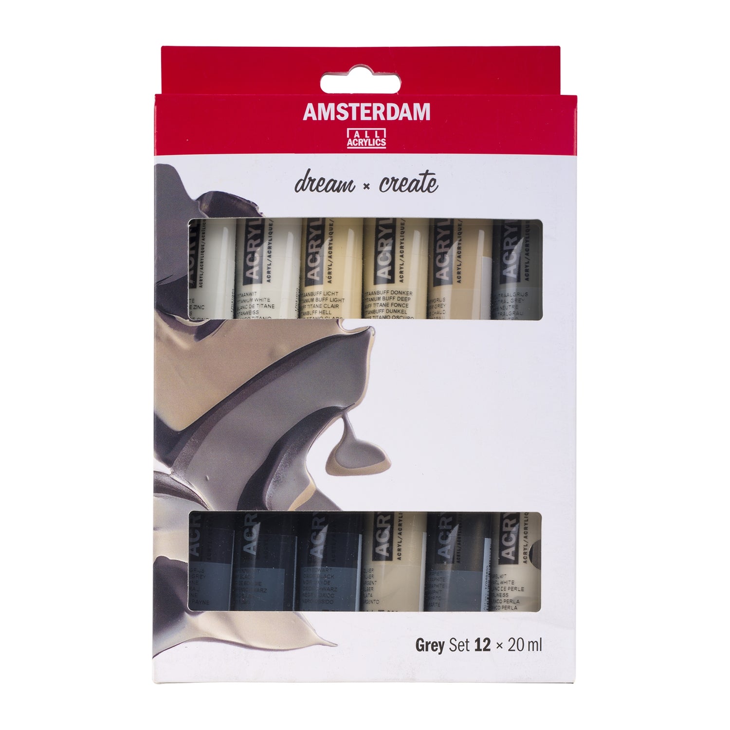 Amsterdam Acrylic Set - 12x 20ml - Grey image 0