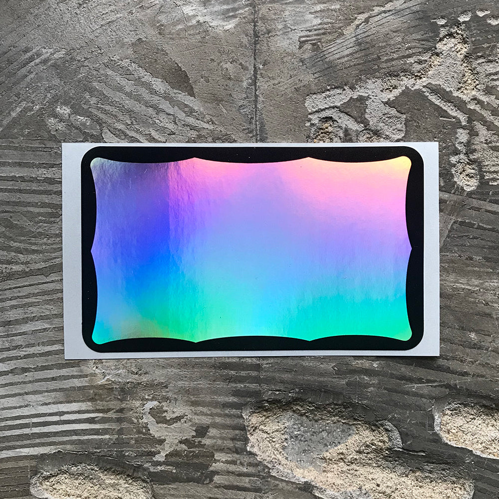 Super Tack Holographic Sticker Pack 50pc - Wavy Border Black image 0