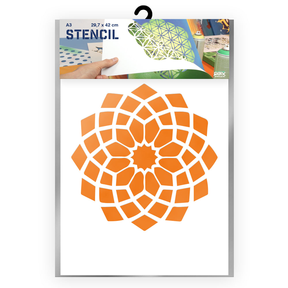 QBIX Stencil 1 Layer - Plastic - Mandala 1 image 0
